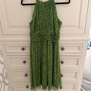 London Times Olive and Teal Dress